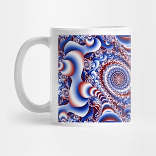 red white and blue spirals Mug